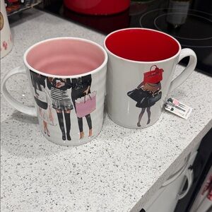 Amanda Greenwood Set of 2 Stylish Fashionista Mugs - Pink and Red Interior
